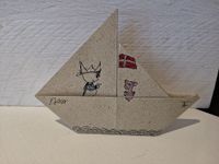 IKarte Schiff mit K&ouml;nig (Origami) - 7,- &euro;